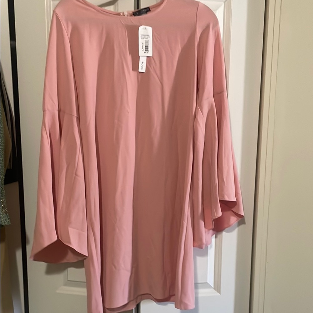 Aqua Pink Oversized 3/4 Sleeve Tunic Dress